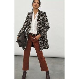 Anthropologie Gianna Longline Leopard Blazer Size 2